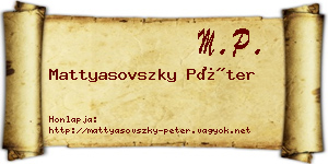 Mattyasovszky Péter névjegykártya