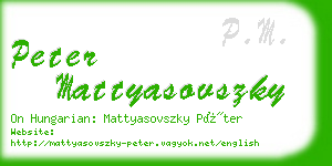 peter mattyasovszky business card